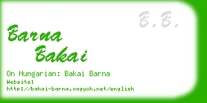 barna bakai business card